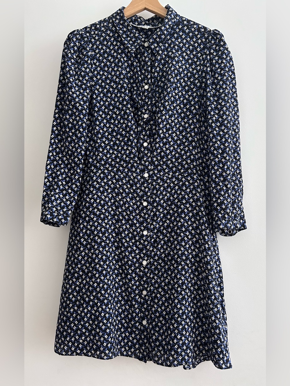 Veronica Beard Silk Dress in navy blue and white size 8